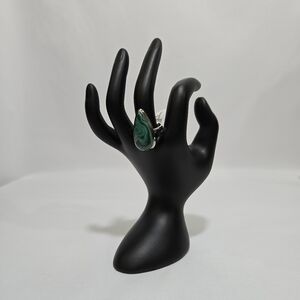 Bulls Eye Malachite 925 Sterling Silver Ring  #965